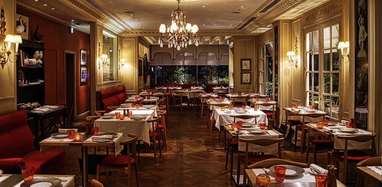 starter + main course + dessert + coffee 