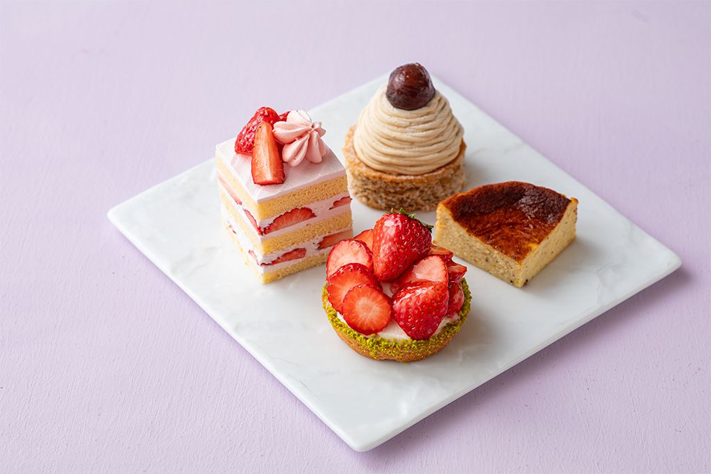 季節のデザートとアイスクリームの“欲張り”セット