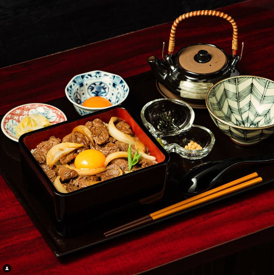 Wagyu beef sukiyaki rice bowl