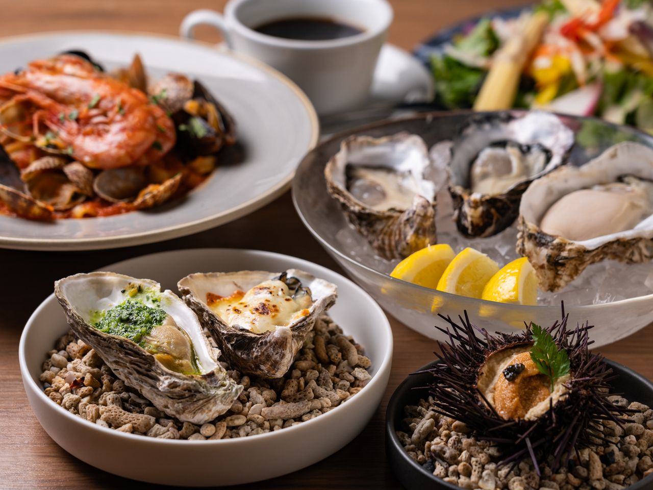 【Xmasランチコース2025】名物生雲丹プリンなど・選べる３種類のパスタが嬉しいクリスマスランチコース　\3980～全6品〜　12/20~12/25