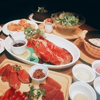 熟成黒毛和牛ステーキ＆タルタルハンバーグコース　2h飲み放題付き　