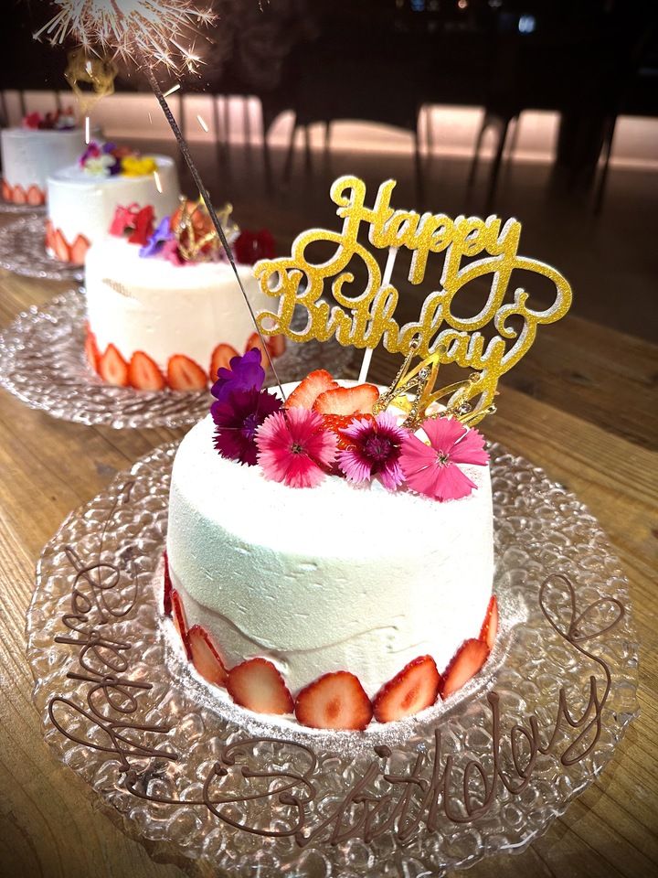 サプライズプレート(シフォンケーキ)