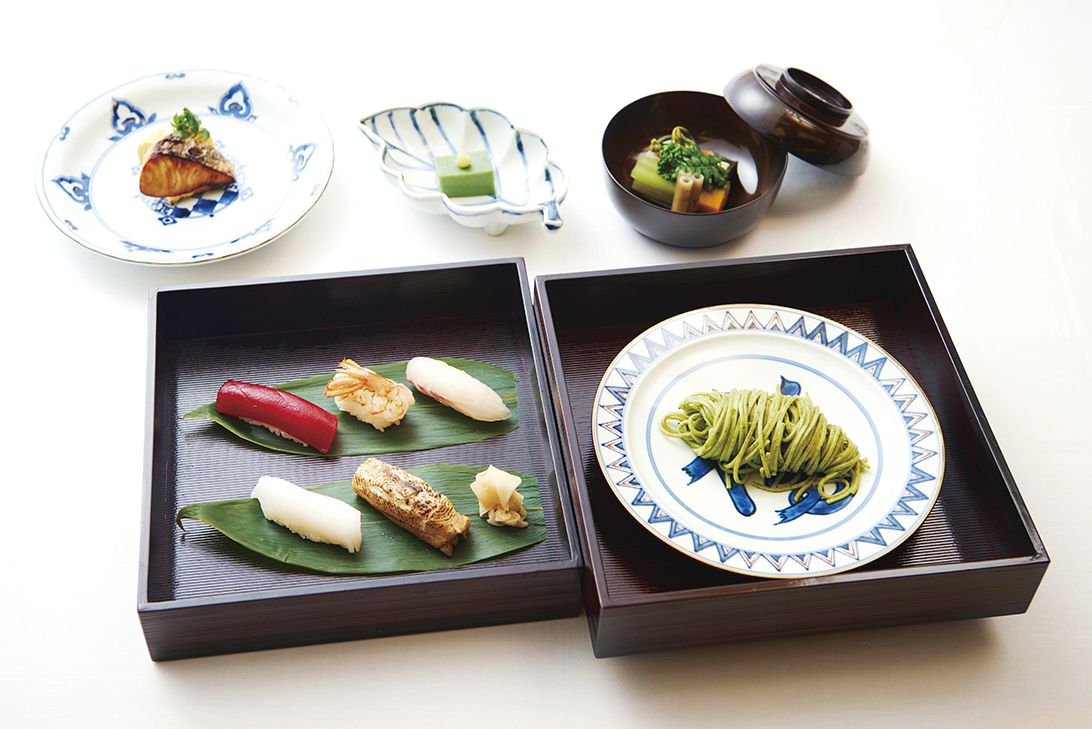 駿河寿司と静岡玉露蕎麦膳