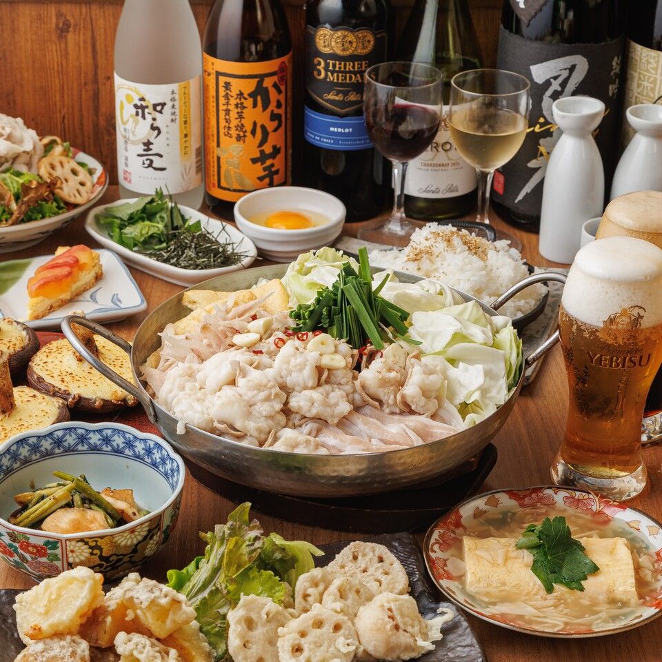 【新年会◎幹事様安心保障！】国産牛の味噌焼きもつ鍋、さつま知覧どりを楽しむ！冬の定番プラン