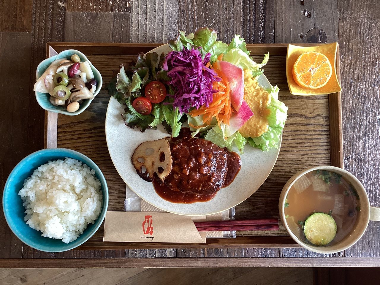 [A] Tsumugi Lunch - Hamburg steak with onion broth -