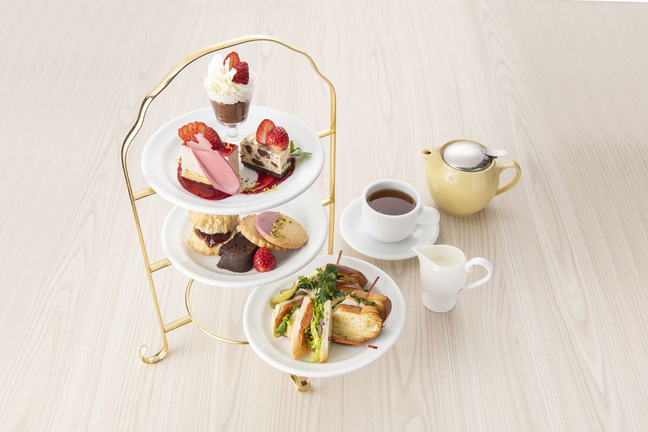 Three-tiered afternoon tea set [includes a complimentary glass of sparkling wine]