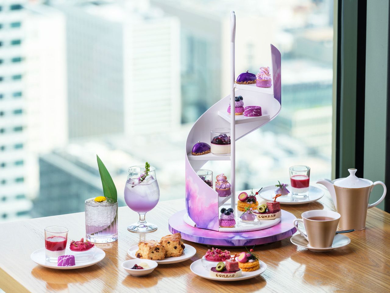 [Weekends & Holidays / WEB 18% OFF ] "Purple Moment" Acai & Berry Afternoon Tea with Welcome Cocktail