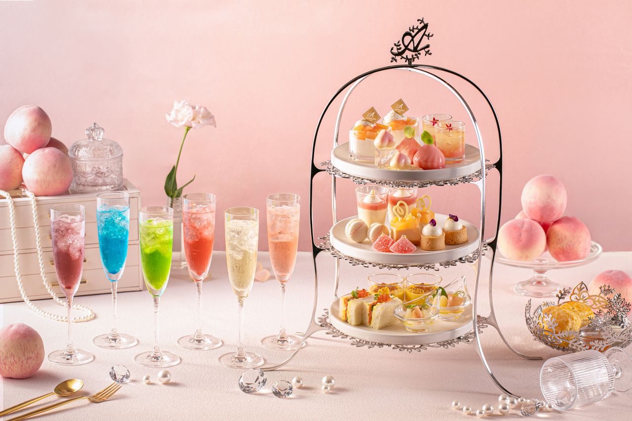 [July 15~] Peach Bijou Afternoon Tea (includes one fan-service drink)
