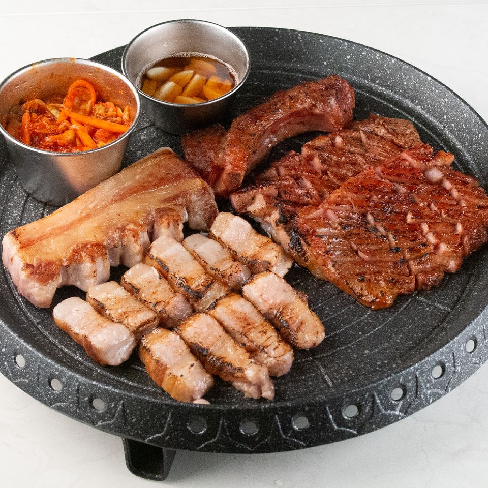 [All-you-can-drink included] Samgyeopsal & pork ribs set