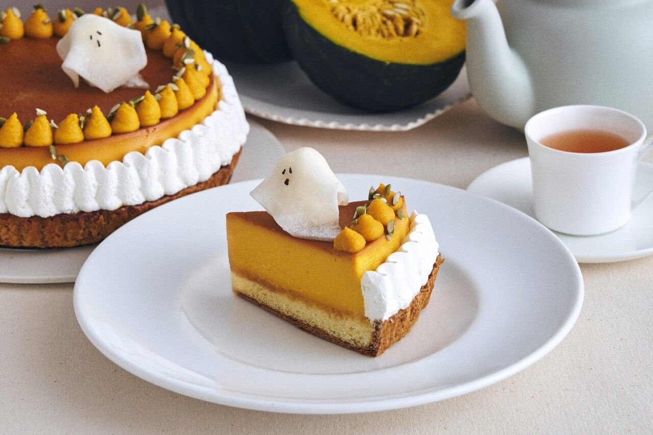 [Starting 9/2] Drink Set / Halloween Ghost Pumpkin Pudding Pie